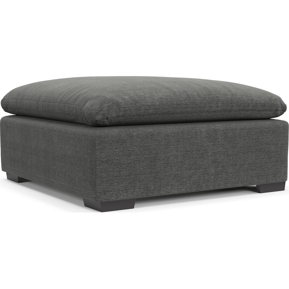 plush gray ottoman   