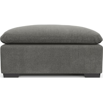 plush gray ottoman   