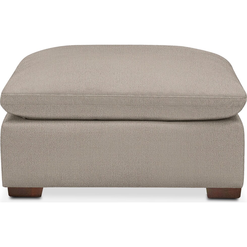 plush gray ottoman   