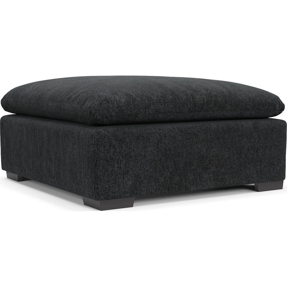 plush gray ottoman   