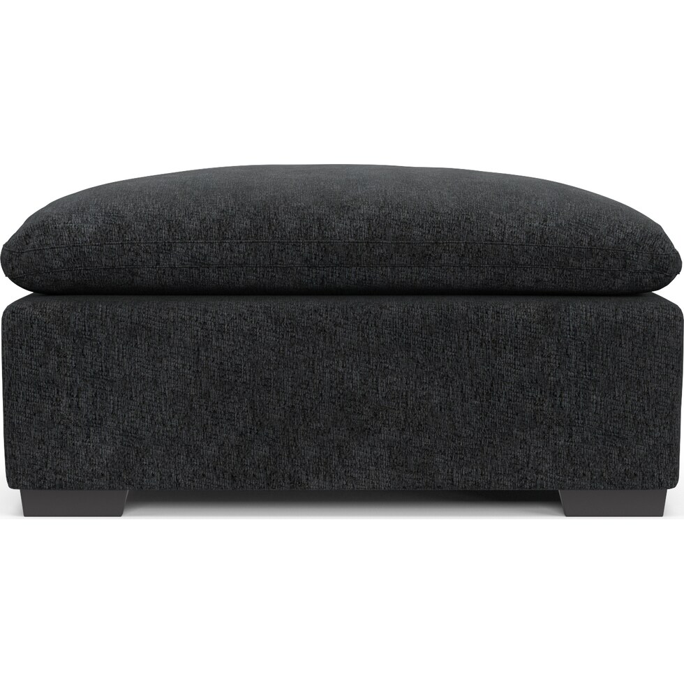plush gray ottoman   