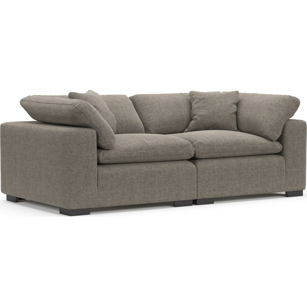 plush gray sofa   