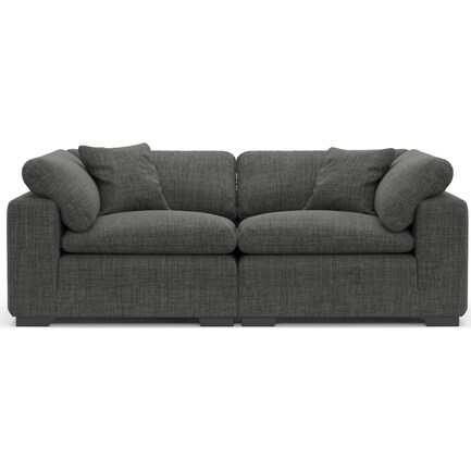 Plush Feathered Comfort 2-Piece Sectional - Milford Charcoal