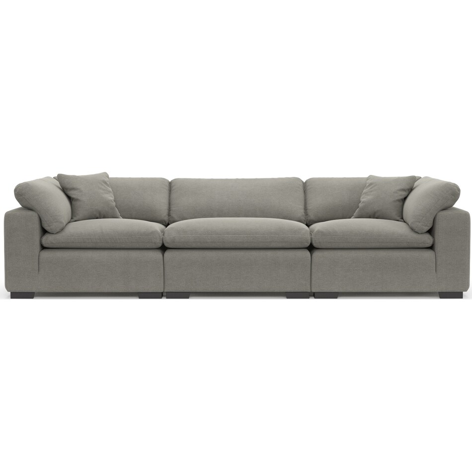 Plush Feathered Comfort 3Piece Sofa Hugo Graphite American