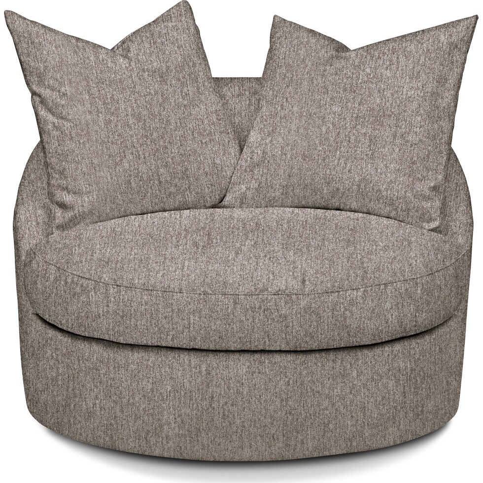 plush gray swivel chair   
