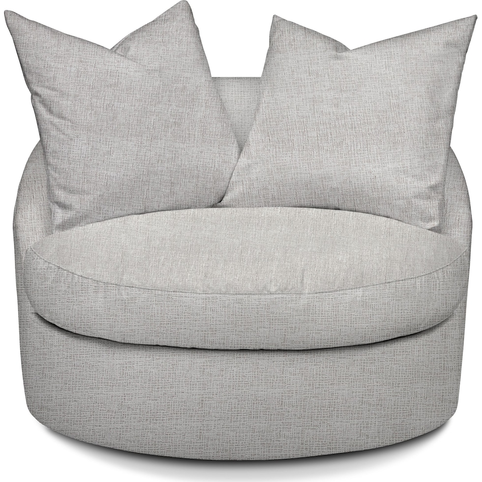 plush gray swivel chair   