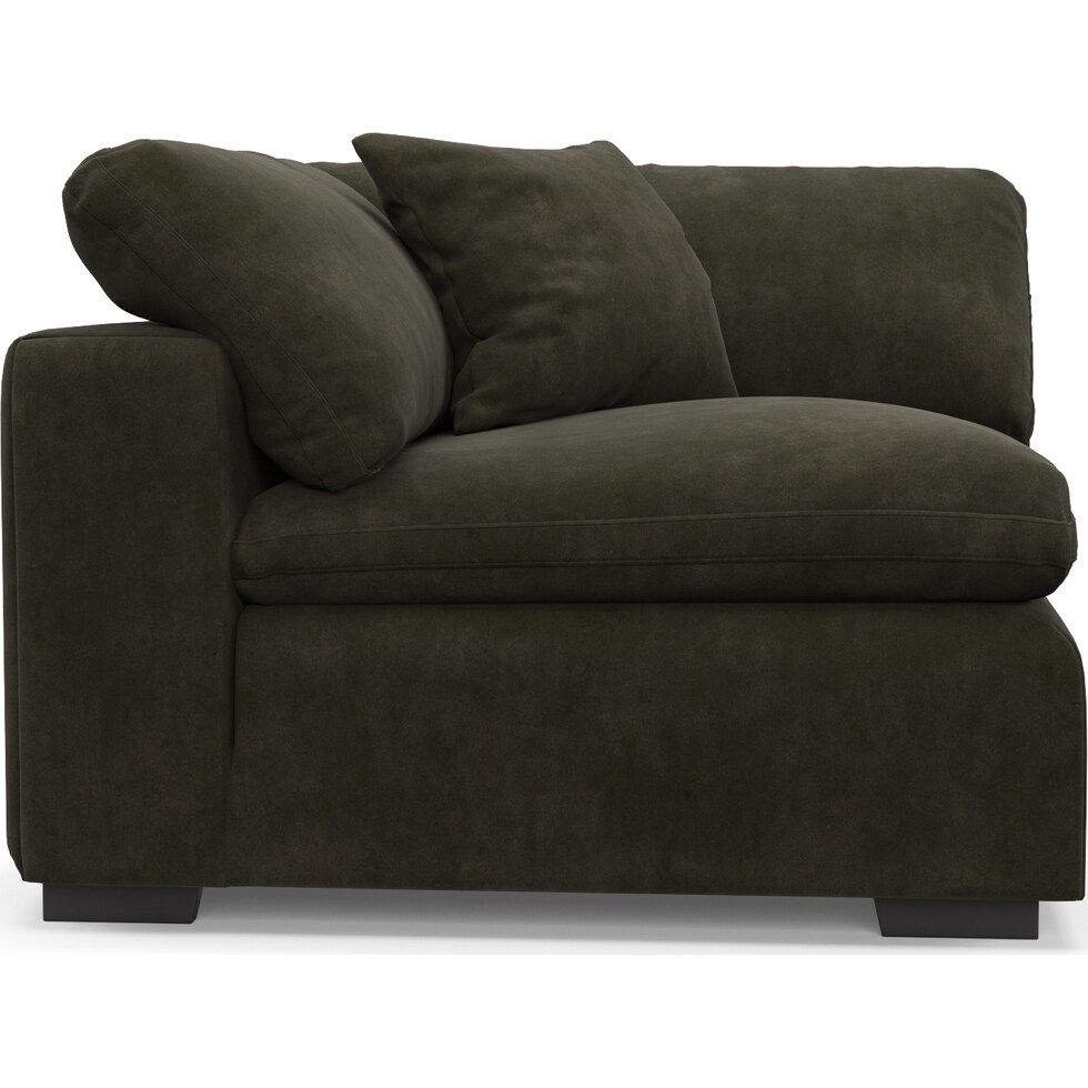 plush green armless chair   