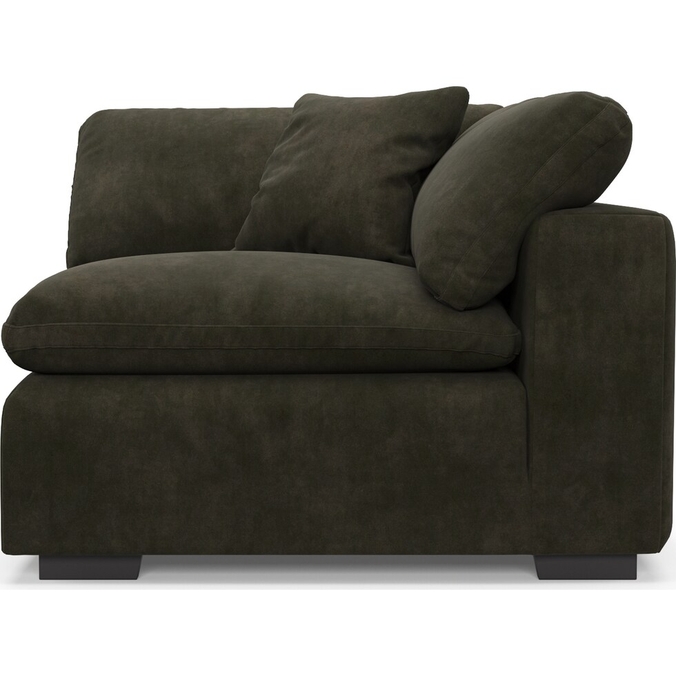 plush green armless chair   