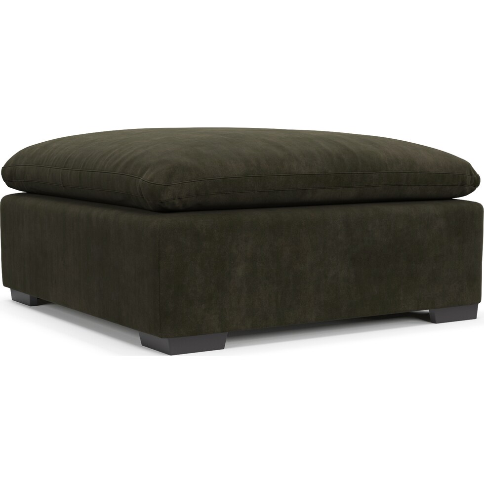 plush green ottoman   