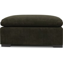 plush green ottoman   
