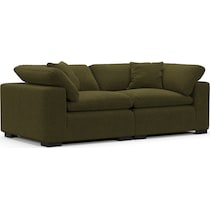 plush green sofa   