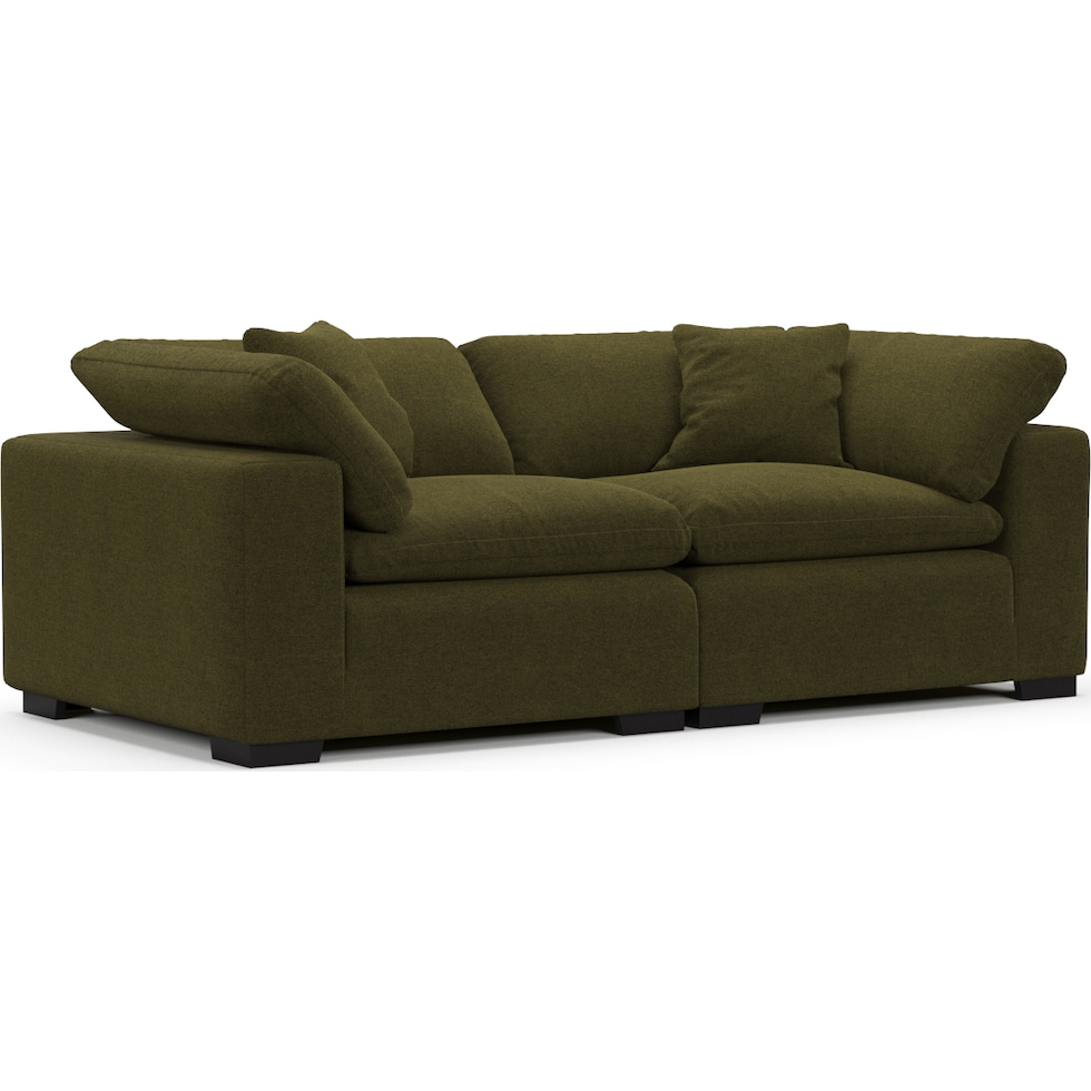 plush green sofa   