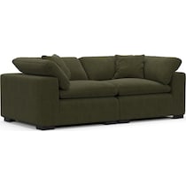 plush green sofa   