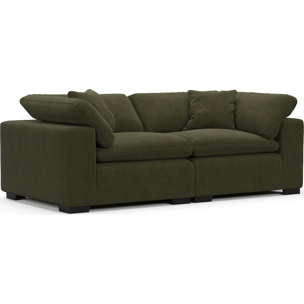 plush green sofa   
