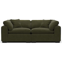 plush green sofa   