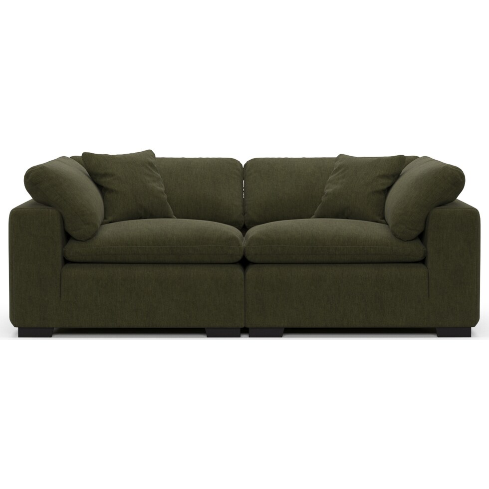 plush green sofa   
