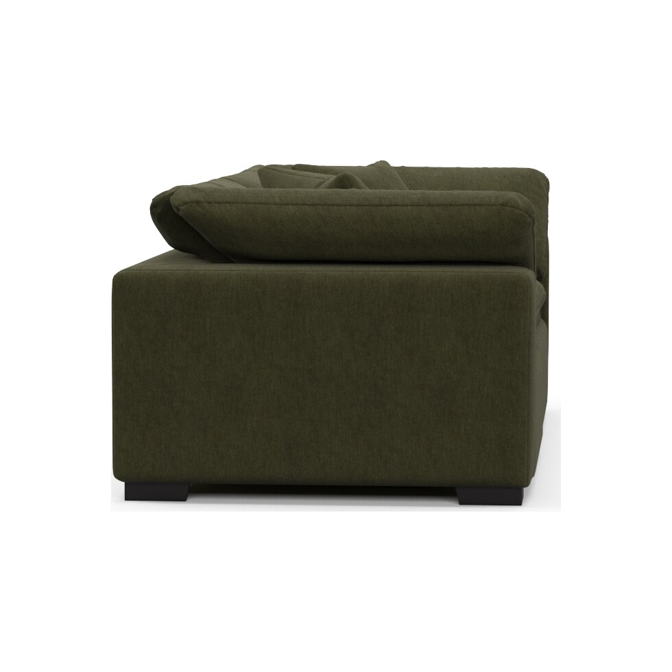 plush green sofa   