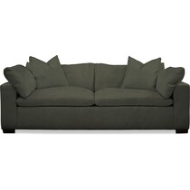 plush green sofa   