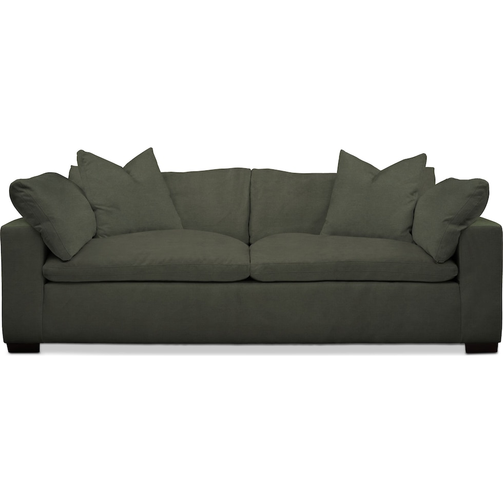 plush green sofa   