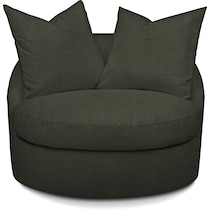 plush green swivel chair   