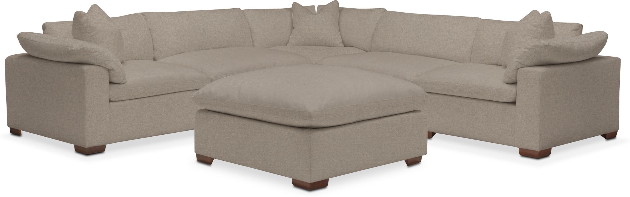 Plush Performance 5Piece Sectional with Ottoman American Signature