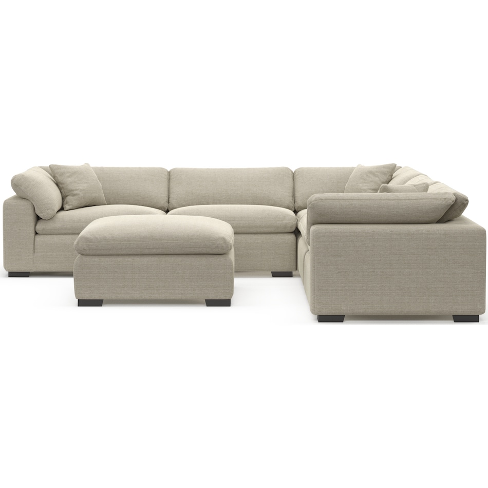 Plush 5Piece Sectional with Ottoman American Signature Furniture