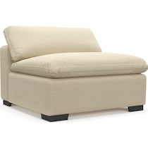 plush light brown armless chair   