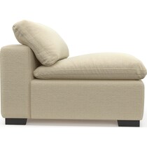 plush light brown armless chair   