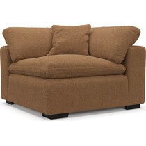plush light brown corner chair   