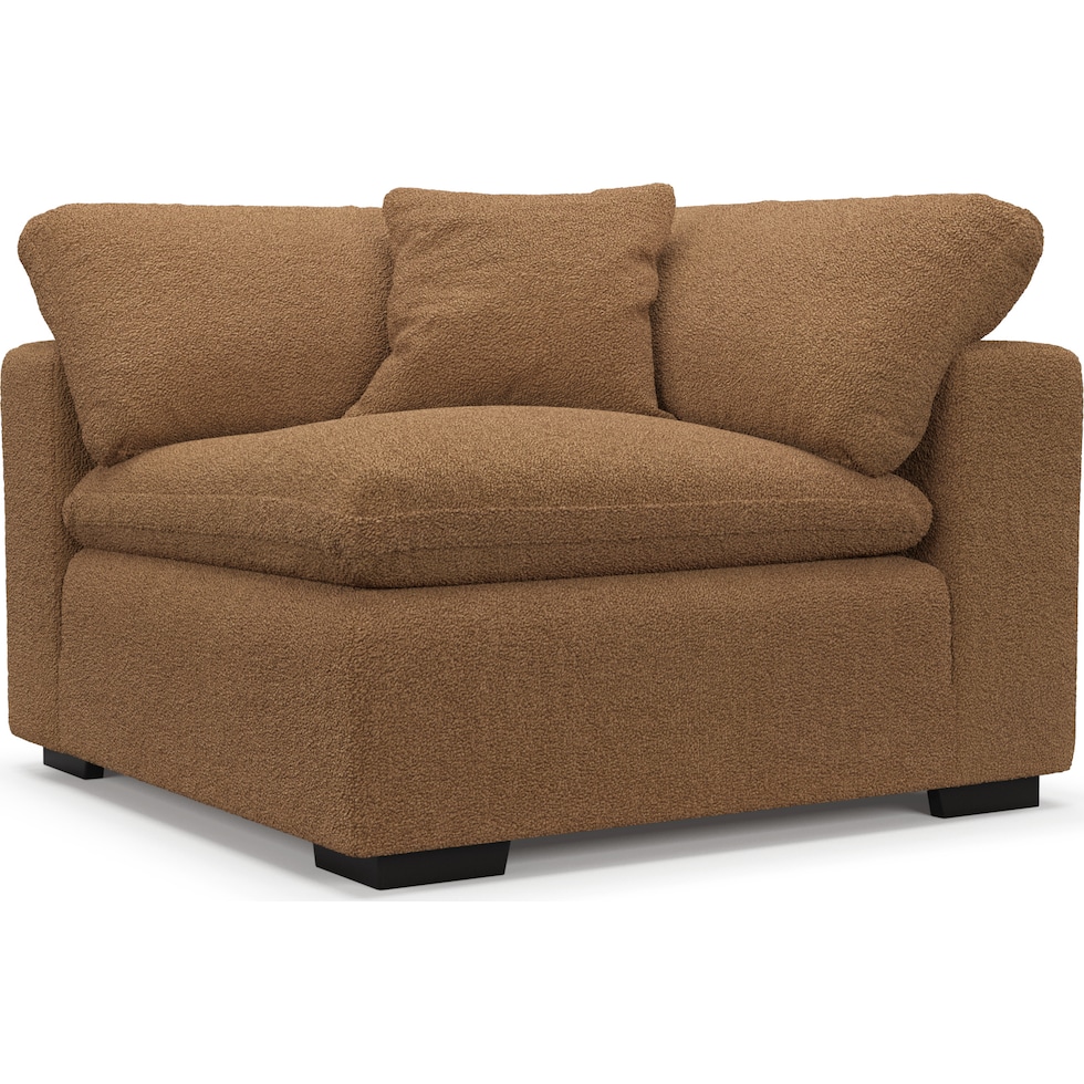 plush light brown corner chair   