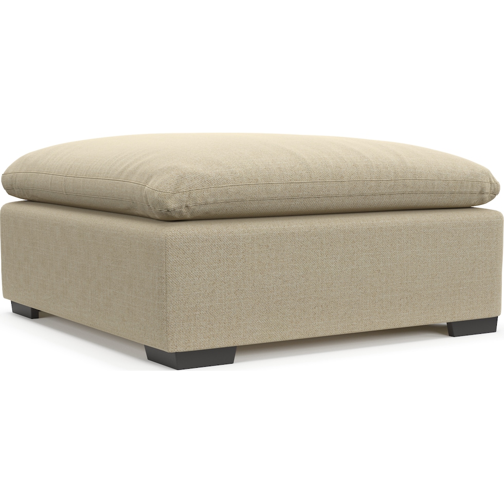 plush light brown ottoman   