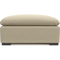 plush light brown ottoman   
