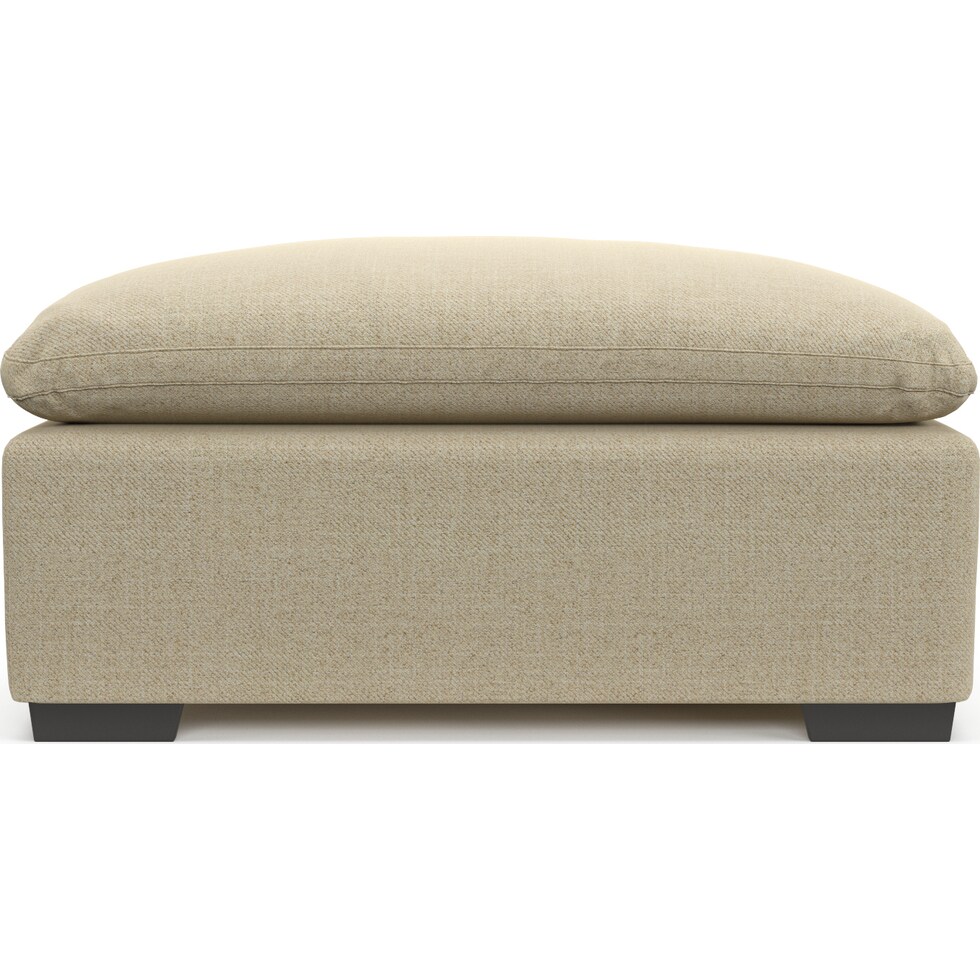 plush light brown ottoman   