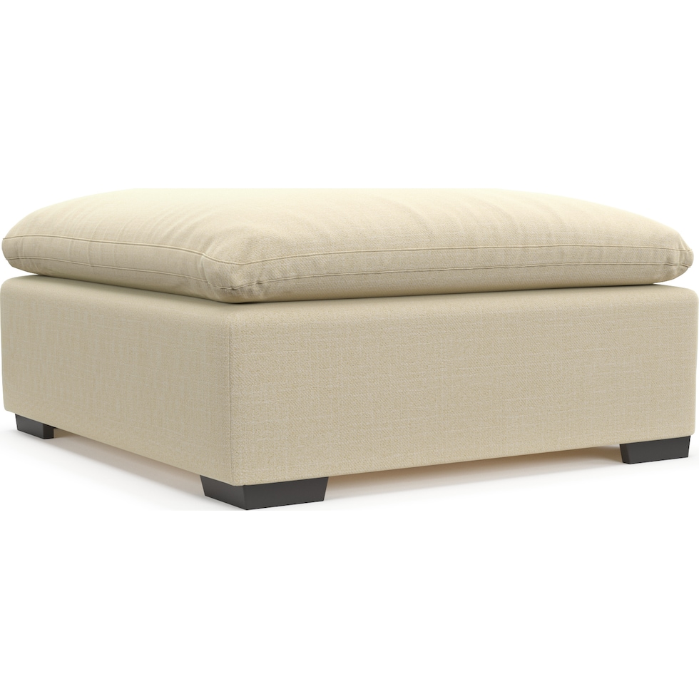 plush light brown ottoman   