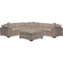 plush light brown sectional   