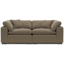 plush light brown sofa   