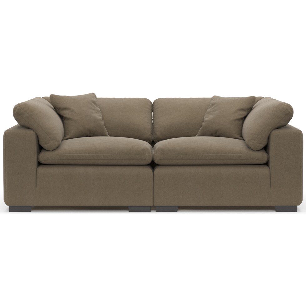 plush light brown sofa   