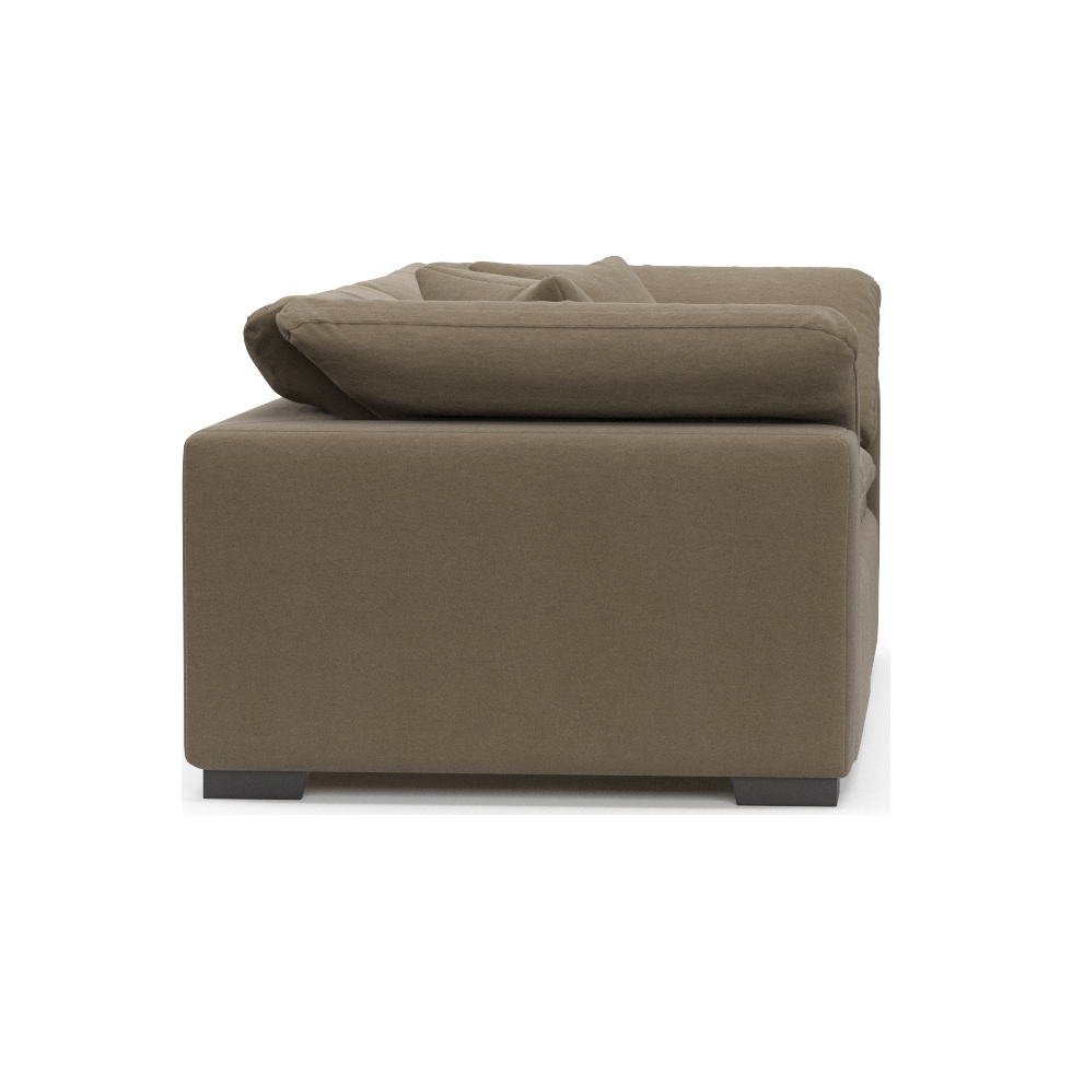 plush light brown sofa   