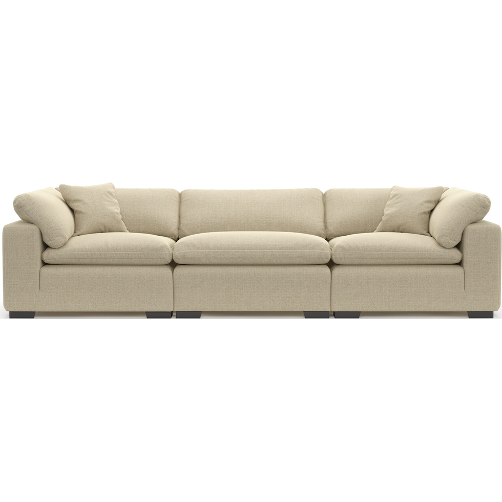 plush light brown sofa   