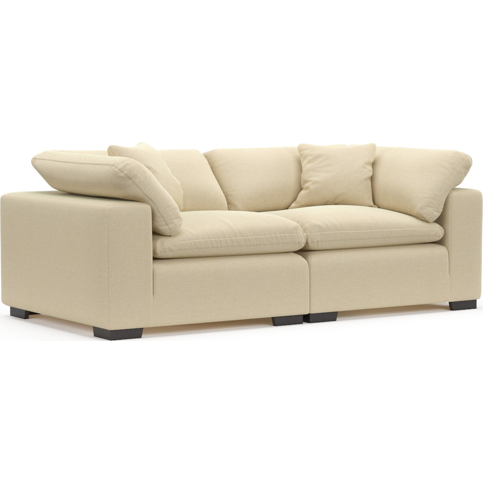 plush light brown sofa   
