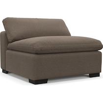 plush liv umber armless chair   