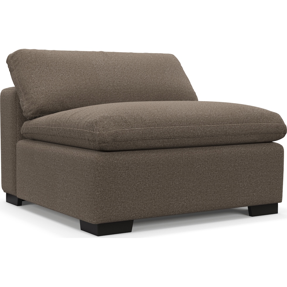 plush liv umber armless chair   