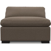 plush liv umber armless chair   