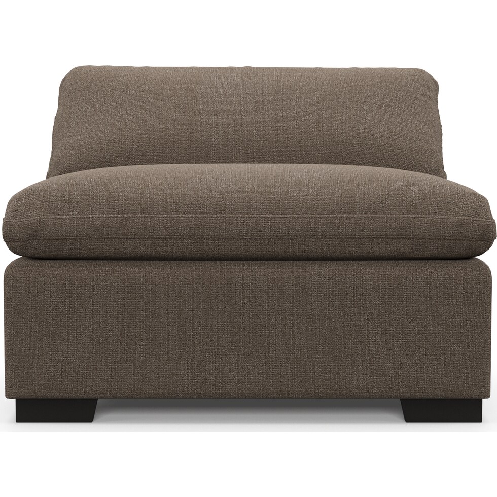 plush liv umber armless chair   