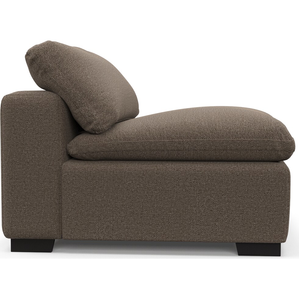 plush liv umber armless chair   