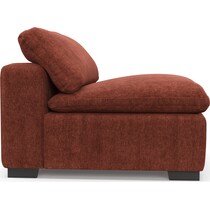 plush orange armless chair   