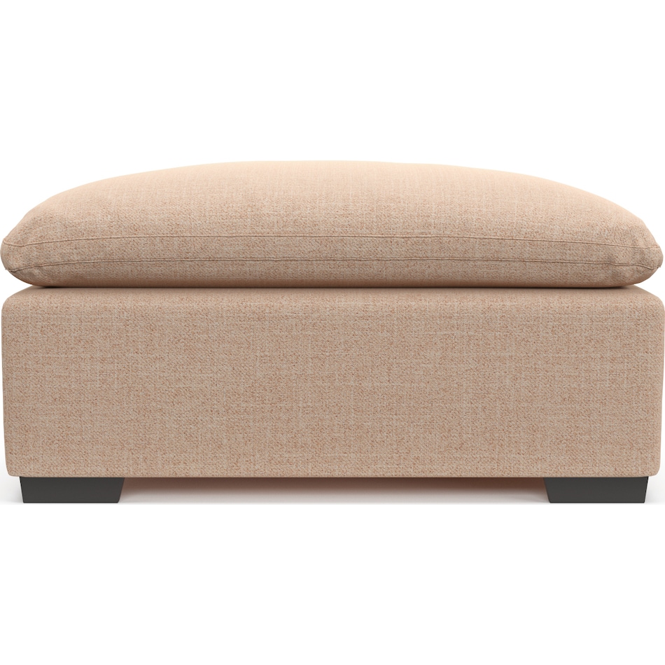 Plush Core Comfort Eco Performance Fabric Ottoman Broderick Flame