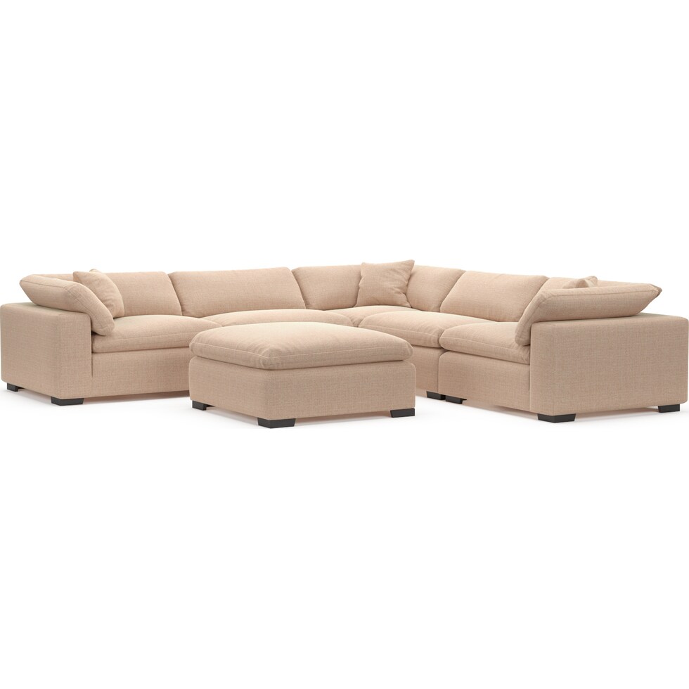 plush orange sectional   