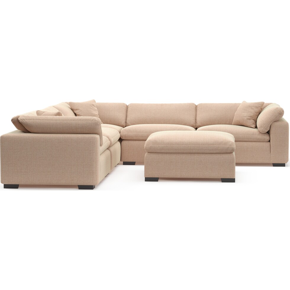 plush orange sectional   