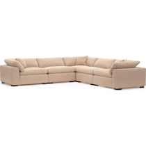 plush orange sectional   